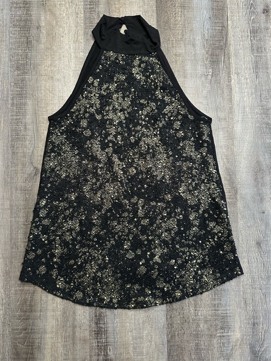 12 Pm By Mon Ami Tops - 12 Pm By Mon Ami Black Halter Camisole with Gold Sequin Detail Size Small